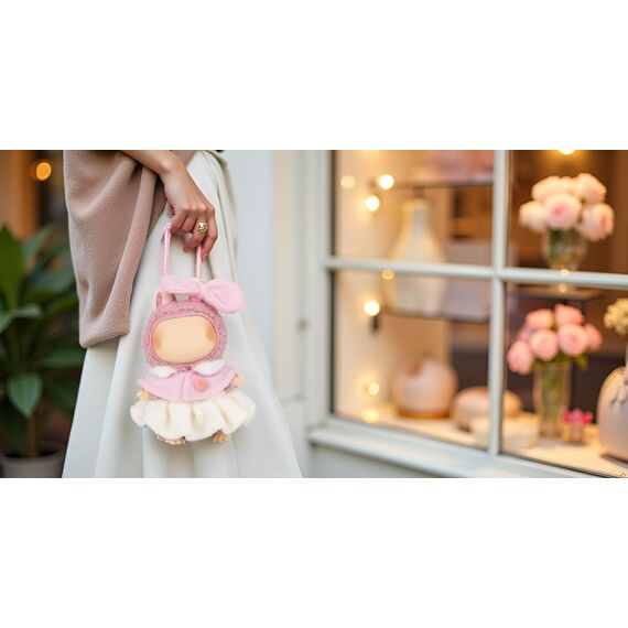 Verdelume 17cm/6,69 Zoll Puppenkleidung für Labubu, Rosa Kapuzen-Outfit, Puppenzubehör, für Jungen & Mädchen, 3-teilig (Ohne Labubu-Puppe)