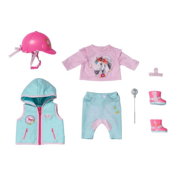 BABY born Deluxe Reiter-Outfit mit Hose, Stiefeln und Helm für 43 cm Puppen, 831175 Zapf Creation
