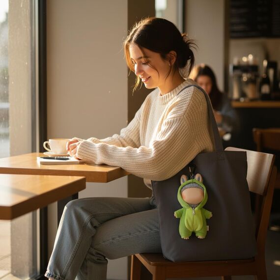 Verdelume Hellgrün Dinosaurier-Overall Kleidung für Labubu, EIN-teilige 17cm Puppenbekleidung mit Kapuze, Geschenkidee für Jungen und Mädchen, 1 Stück (Ohne Labubu-Puppe)