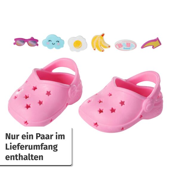 BABY born Schuhe mit Pins, EIN Paar Bunte Puppenclogs mit Zubehör für 43 cm Puppen, Farbe Nicht frei wählbar 832837 Zapf Creation