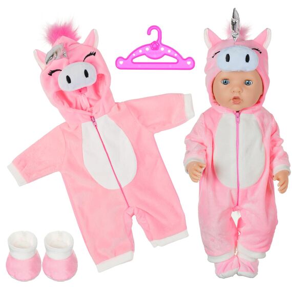 Aolso Kleidung Outfits für Baby Puppen, Babypuppenkleidung für 14–18 Zoll große Puppen, 35–45 cm große Babypuppen, Puppe Zubehör, Neue Puppenkleidungs-Outfits, Geschenke für Mädchen (Einhorn)
