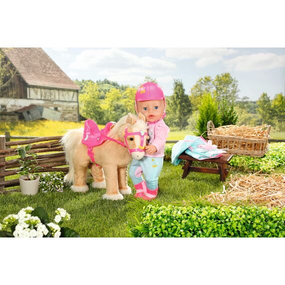 BABY born Deluxe Reiter-Outfit mit Hose, Stiefeln und Helm für 43 cm Puppen, 831175 Zapf Creation