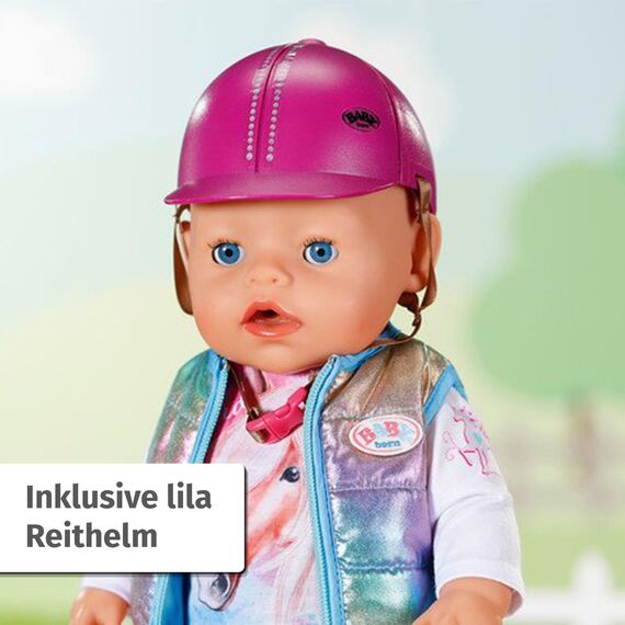 BABY born Deluxe Reiter-Outfit mit Hose, Stiefeln und Helm für 43 cm Puppen, 836194 Zapf Creation