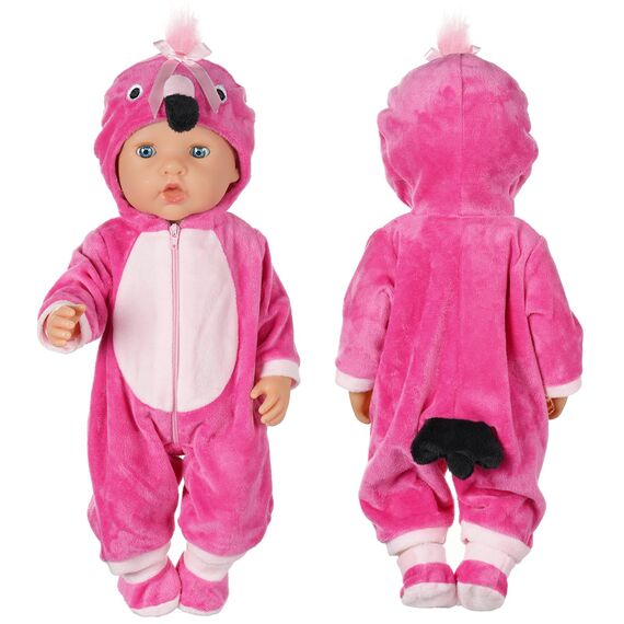 Aolso Kleidung Outfits für Baby Puppen, Babypuppenkleidung für 14–18 Zoll große Puppen, 35–45 cm große Babypuppen, Puppe Zubehör, Neue Puppenkleidungs-Outfits, Geschenke für Mädchen (Flamingo)