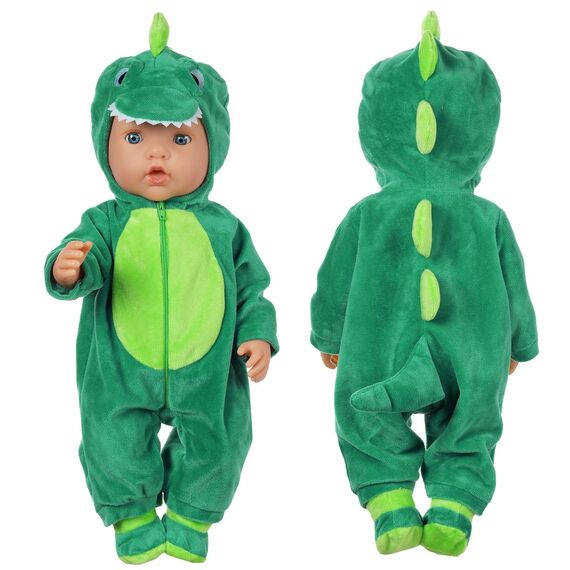 Aolso Kleidung Outfits für Baby Puppen, Babypuppenkleidung für 14–18 Zoll große Puppen, 35–45 cm große Babypuppen, Puppe Zubehör, Neue Puppenkleidungs-Outfits, Geschenke für Mädchen (Dinosaurier)