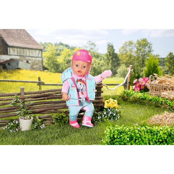 BABY born Deluxe Reiter-Outfit mit Hose, Stiefeln und Helm für 43 cm Puppen, 831175 Zapf Creation