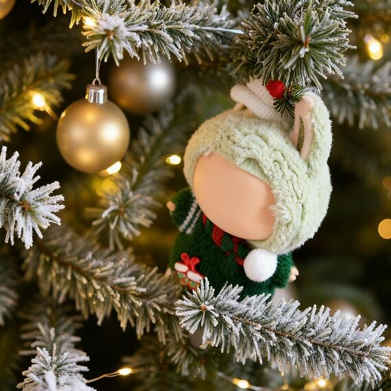 Verdelume Weihnachtsgrün 5-TLG. Puppenset für 17cm Labubu, mit Kapuze, Schal, Pullover, Hose, Schuhen Jungen & Mädchen, (Labubu-Puppe)