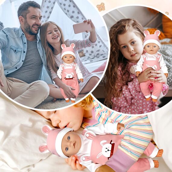Kleidung Outfits für Baby Puppen,Kleidung Puppenkleidung 35-43 cm,Baby Puppensachen puppenzubehör mit Hut Langarm Hose Geschenk für Kinder Mädchen Jungen(Puppen Nicht Enthalten)