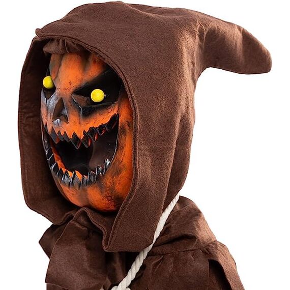 Spooktacular Creations Gruseliges Vogelscheuche Kürbis Bobble Kopf Kostüm mit Kürbis Halloween Maske für Kinder Rollenspiele (Medium (8-10 yrs))
