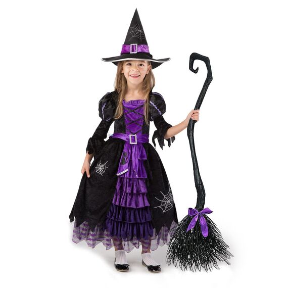 Spooktacular Creations Hexe Kostüm, Hexenkostüm, Karneval Fasching Bekleidung, 3-teiliges Halloween Kostüm Deluxe Set für Mädchen