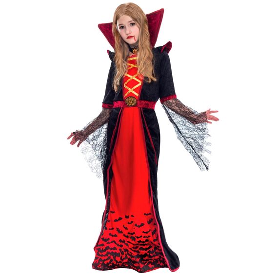 Spooktacular Creations Royal Vampir Kostüm für Mädchen Deluxe Set Halloween gotisch Viktorianische Vampirin Queen Dress Up Party M (8–10 Jahre)