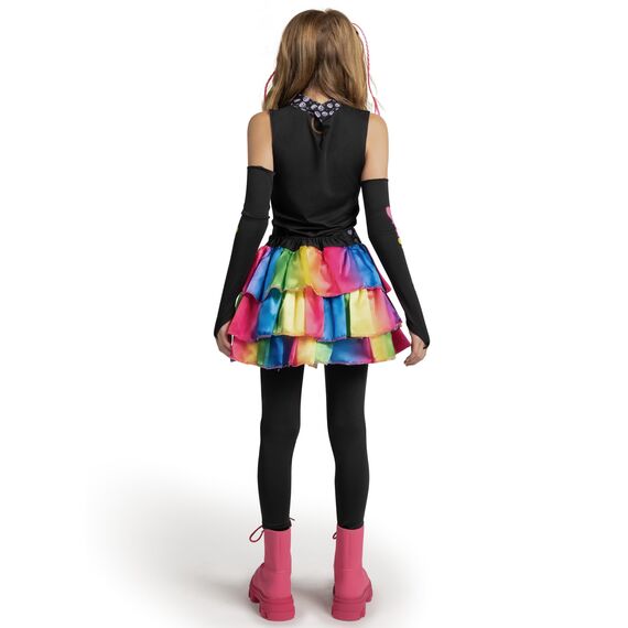 Spooktacular Creations Funky Punky Bones Buntes Skelett Deluxe Mädchen Kostüm Set mit Haarverlängerungen für Halloween Kostüm Anzieh Partys