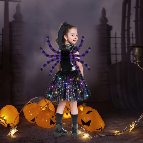 23GUANYI Kostüm Spinne Halloween Kostüm Spinne Verkleidung für Halloween Rollenspiele Party (Violett)