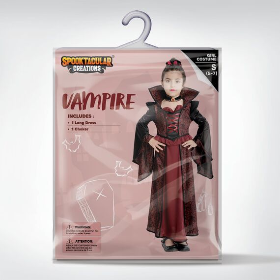 Spooktacular Creations Royal Vampire Kostüm Set für Mädchen Halloween Dress-up-Party, Carnival Cosplay, Vampire-Party-XXL (14-16 Jahre)