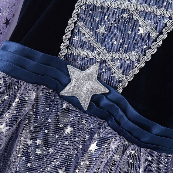 Generisch Faschingskostüme Kinder, Hexenkostüm Kinder - Hexenkostüm Mädchen Set 4-Teilig：Hexenhut,Tasche,Kleid Mit Zauberstab Cosplay Elegant Witch Costume Hexe Kostüm Für Karneval Kostüm Party