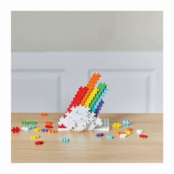 Plus-Plus 9604262 Geniales Konstruktionsspielzeug, Regenbogen, Kreativ-Bausteine Tube, 240 Teile