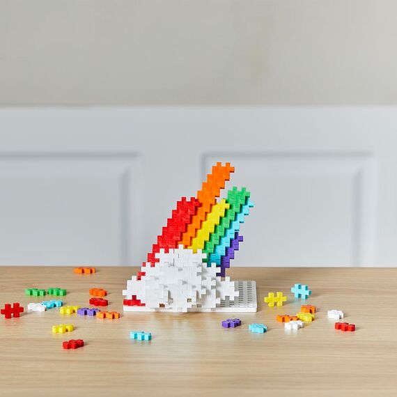 Plus-Plus 9604262 Geniales Konstruktionsspielzeug, Regenbogen, Kreativ-Bausteine Tube, 240 Teile