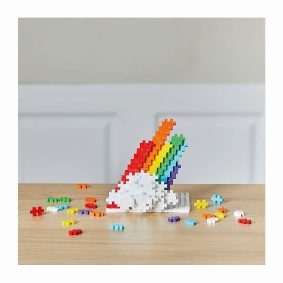 Plus-Plus 9604265 Geniales Konstruktionsspielzeug, Regenbogen, Kreativ-Bausteine Tube, 100 Teile, Mehrfarbig, Mini, PP4265