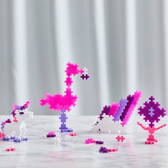 Plus-Plus Geniales Konstruktionsspielzeug, Tube Glitzer, Bausteine-Set, 240 Teile, Lila, Rosa