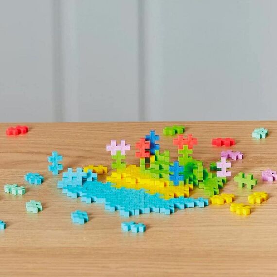 Plus-Plus 9604264 Geniales Konstruktionsspielzeug, Tropical, Kreativ-Bausteine Tube, 100 Teile, Mehrfarbig, Mini, 300.4264