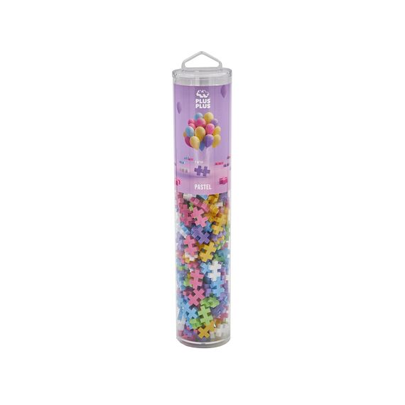 Plus-Plus 4187 Mini Kreativ-Bausteine Tube, Pastell, Geniales Konstruktionsspielzeug, 240 Teile