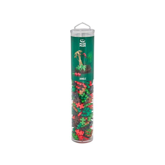 Plus-Plus 9604263 Geniales Konstruktionsspielzeug, Dschungel, Kreativ-Bausteine Tube, 240 Teile, Dschungeldesign