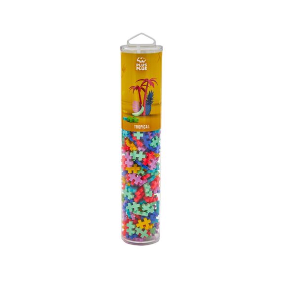 Plus-Plus 9604261 Geniales Konstruktionsspielzeug, Tropical, Kreativ-Bausteine Tube, 240 TeilePlus Plus PP4261 Konstruktionsspiel, Mehrfarbig, Mini, Tropisch