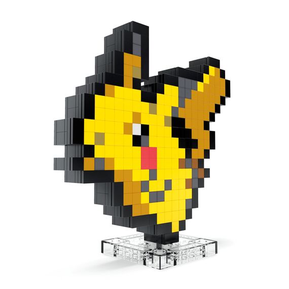 MEGA Pokémon Pikachu - zusammenbaubare Pixel Art Figur mit Retro-Look, inklusive Basis zur Wandmontage, für Erwachsene Baumeister und Sammler, HTH74