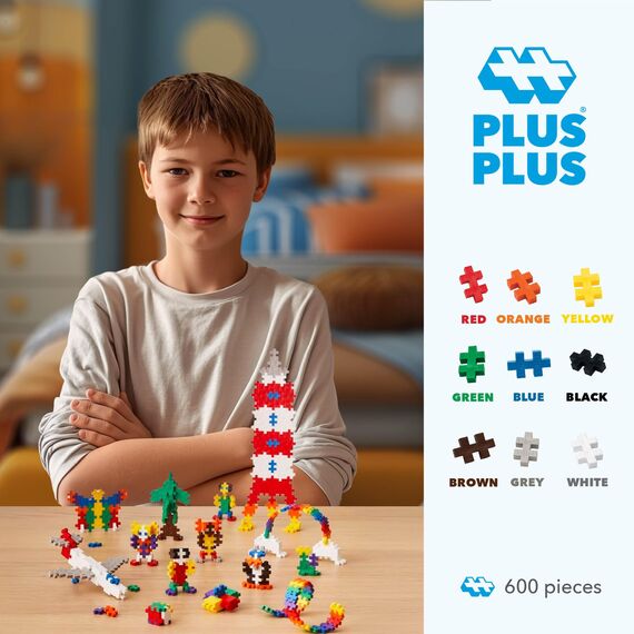 Plus-Plus 3310 Geniales Konstruktionsspielzeug, Open Play Basic, Bausteine-Set, 600 Teile