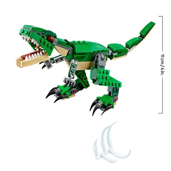 LEGO Creator Dinosaurier, 3in1 Spielzeug-Modell zum Bauen von T-Rex, Triceratops und Pterodactylus-Figuren, Bausteine-Set für Kinder ab 7 Jahren, Geschenk für Jungen und Mädchen 31058