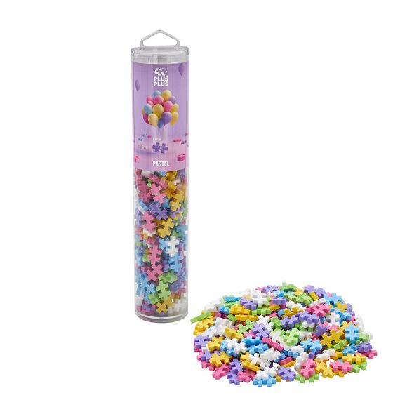Plus-Plus 4187 Mini Kreativ-Bausteine Tube, Pastell, Geniales Konstruktionsspielzeug, 240 Teile
