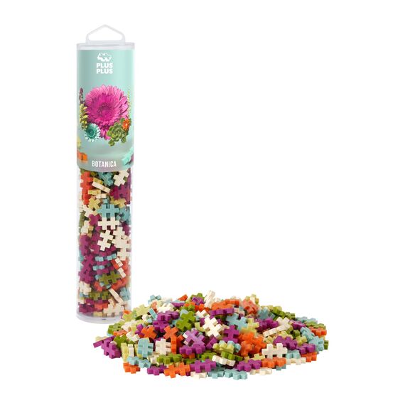 Plus-Plus 4329 Geniales Konstruktionsspielzeug, Farbmix Botanik, Kreativ-Bausteine Tube, Bausteinset für Kinder ab 5 Jahren, 240 Teile