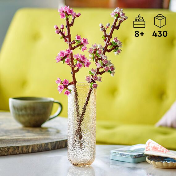 LEGO Botanicals Kirschblüten - Spielzeug mit Kunstblumen – Kreative Deko für Schreibtisch – Spielset mit Blumen zum Bauen und Ausstellen Geschenk für Mädchen und Teenager ab 8 Jahren – 40725