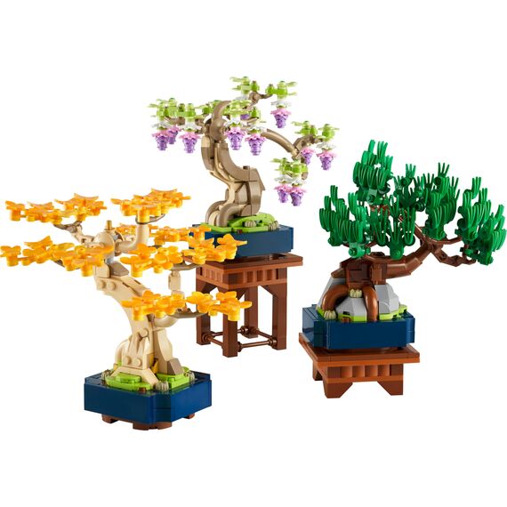 LEGO Botanicals Mini-Bonsais - Bonsai zum Bauen & Ausstellen - Kunstblumen DIY Deko - Ginkgo, Schwarzkiefer & Wisteria Kunstpflanzen - Geschenk für Erwachsene - 10373
