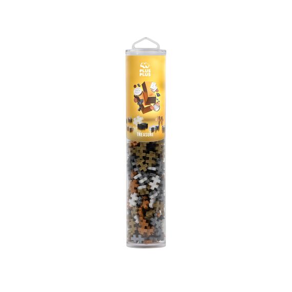 Plus-Plus 4319 Geniales Konstruktionsspielzeug, Farbmix Treasure, Kreativ-Bausteine Tube, Bausteinset für Kinder, 240 Teile