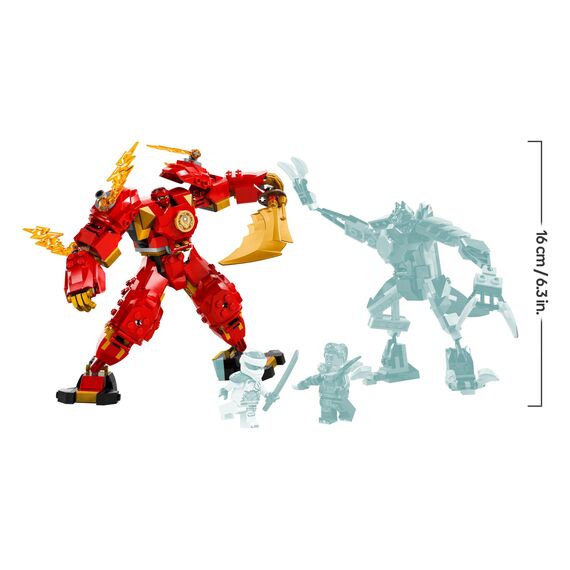 LEGO NINJAGO Kais Feuermech, Actionfiguren-Spielzeug für Kinder mit roter Mech-Figur zum Umgestalten, Ninja-Set mit 4 Figuren inkl. Kai und Zane, Geschenk für 7-jährige Jungs und Mädchen 71808