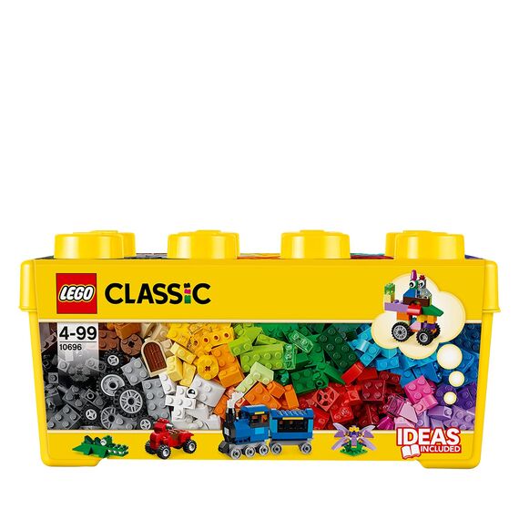 LEGO Classic Mittelgroße Bausteine-Box, Konstruktionsspielzeug & Classic Blaue Bauplatte, quadratische Grundplatte mit 32x32 Noppen als Basis Sets, Konstruktionsspielzeug für Kinder 11025