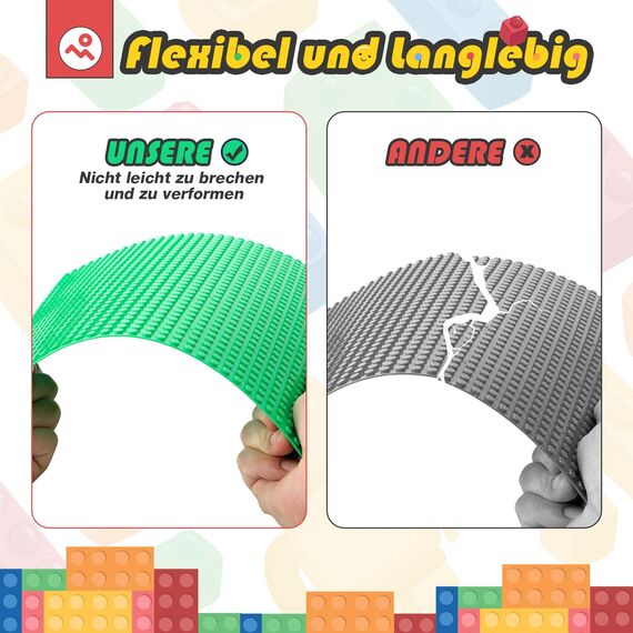 HUIZDQ 8 Stück Klassische Grundplatten für Bauklötze, 100% kompatibel mit Allen großen Marken, mit 32 X 32 Noppen, Mehrfarbig