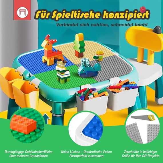 HUIZDQ 8 Stück Klassische Grundplatten für Bauklötze, 100% kompatibel mit Allen großen Marken, mit 32 X 32 Noppen, Mehrfarbig