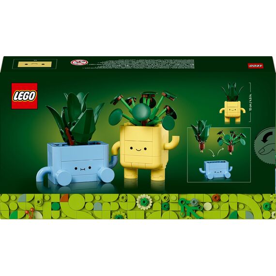 LEGO Botanicals Fröhliche Pflanzen - Spielzeug für Kinder mit 2 Kunstpflanzen, 2 bunten Blumentöpfen & austauschbaren Cartoon-Gesichtern - Geschenkidee für Mädchen ab 9 Jahren - 10349