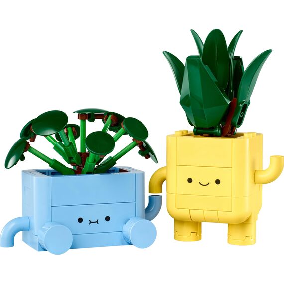 LEGO Botanicals Fröhliche Pflanzen - Spielzeug für Kinder mit 2 Kunstpflanzen, 2 bunten Blumentöpfen & austauschbaren Cartoon-Gesichtern - Geschenkidee für Mädchen ab 9 Jahren - 10349