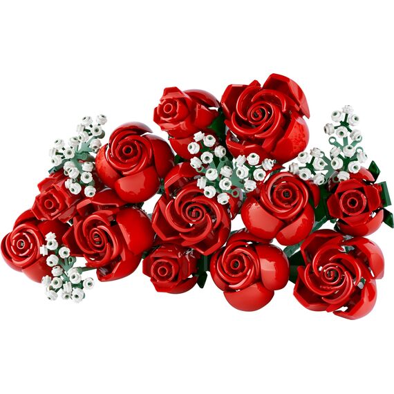 LEGO Botanicals Rosenstrauß - Set aus Kunstblumen für Erwachsene - mit 12 künstlichen Rosen & 4 Zweigen Schleierkraut - DIY Deko zum Bauen - Geschenkidee zum Muttertag - 10328