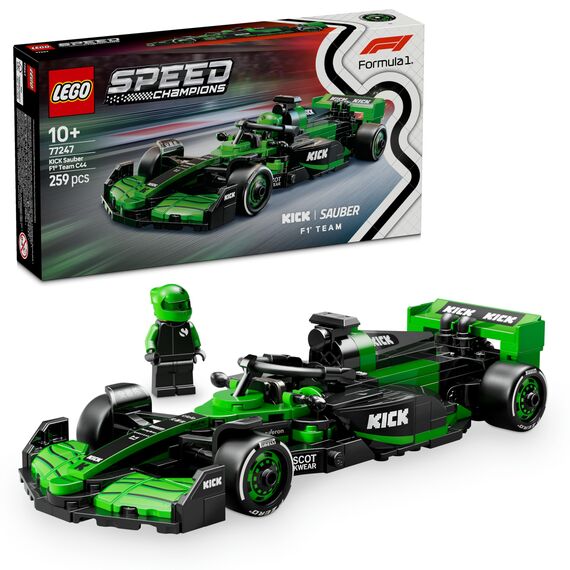 LEGO Speed Champions Kick Sauber F1 Team C44 Rennauto - Spielzeug mit Formel 1 Minifigur zum Sammeln - Bauset - Geschenk für Jungen & Mädchen ab 10 Jahren und Erwachsene Motorsport Fans 77247