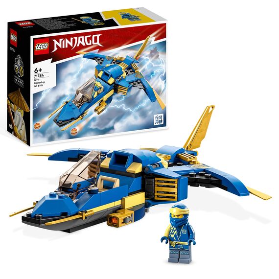 LEGO NINJAGO Jay Battle Mech, Ninja-Spielzeug für Kinder mit Figuren & NINJAGO Jays Donner-Jet EVO, Aufrüstbares Ninja Spielzeug-Flugzeug mit Jay Minifigur