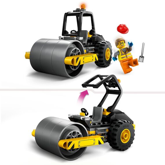 LEGO Technic Schwerlast Bulldozer, Spielzeug-Planierraupe zum Bauen & City Straßenwalze, Baustellenfahrzeug für Kinder ab 5 Jahren