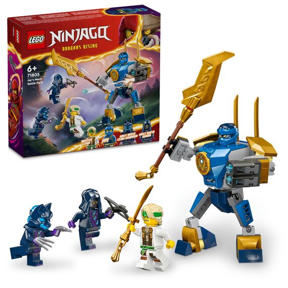 LEGO NINJAGO Jay Battle Mech, Ninja-Spielzeug für Kinder mit Figuren & NINJAGO Kais Ninja-Rennwagen EVO 2in1 Rennwagen Spielzeug zu Geländewagen-Fahrzeug