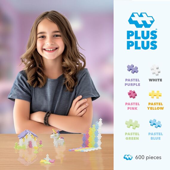 Plus-Plus Mini Pastell 600 Stück, Kreativ Baustein Konstruktion Spielzeug Kind 52132