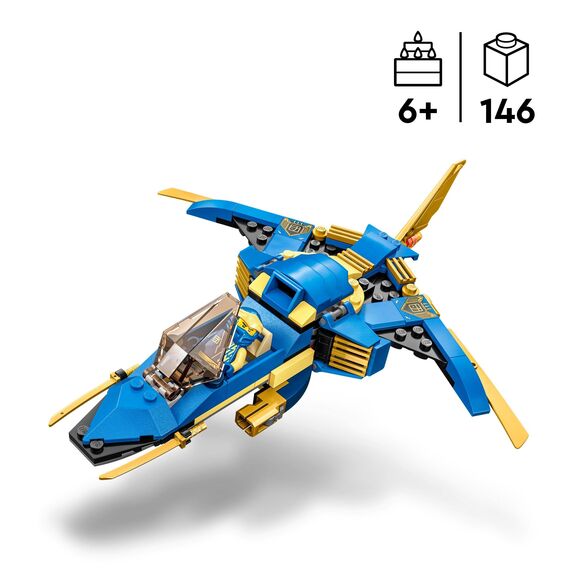 LEGO NINJAGO Jay Battle Mech, Ninja-Spielzeug für Kinder mit Figuren & NINJAGO Jays Donner-Jet EVO, Aufrüstbares Ninja Spielzeug-Flugzeug mit Jay Minifigur