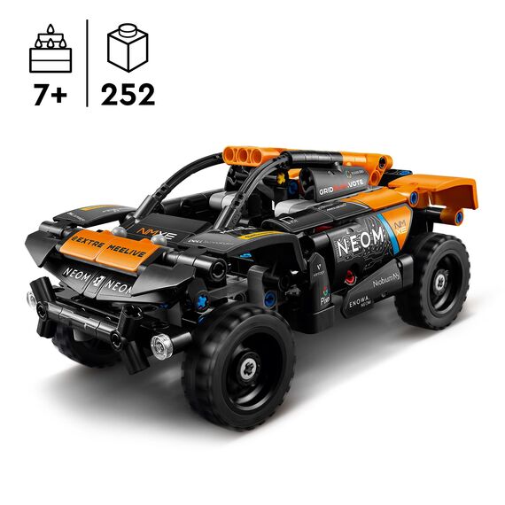 LEGO Technic NEOM McLaren Extreme E Race Car Set, Auto-Spielzeug mit Rückziehmotor für Kinder, baubares Aufziehauto, Technik-Geschenk für Jungs und Mädchen ab 7 Jahren 42166