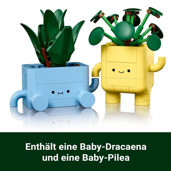 LEGO Botanicals Fröhliche Pflanzen - Spielzeug für Kinder mit 2 Kunstpflanzen, 2 bunten Blumentöpfen & austauschbaren Cartoon-Gesichtern - Geschenkidee für Mädchen ab 9 Jahren - 10349